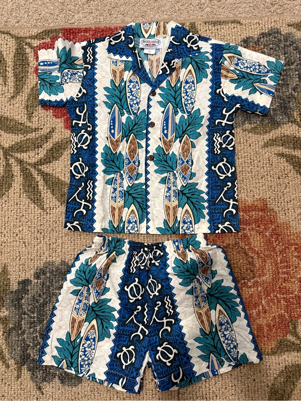 Two Piece Boys Hawaiian Set